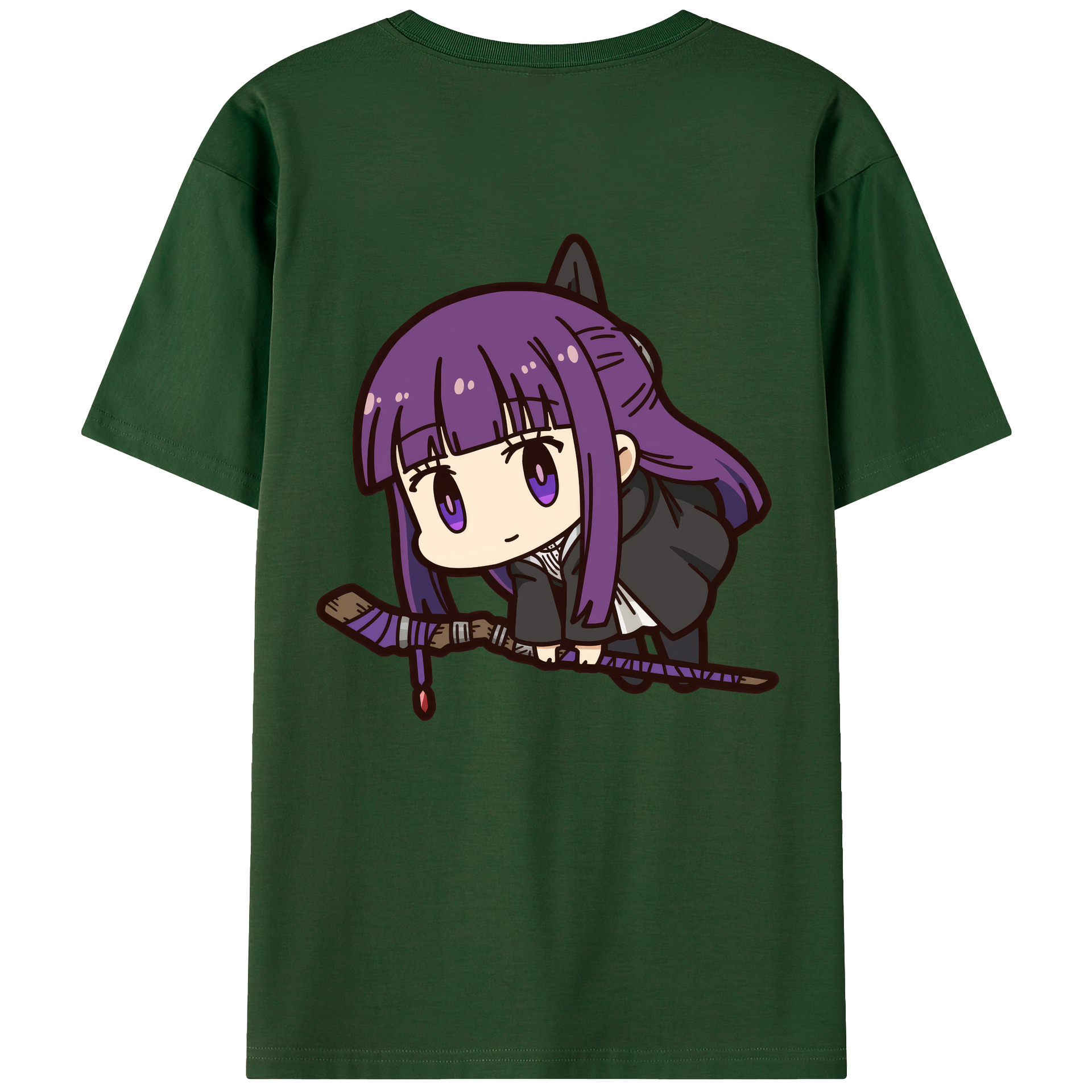 （画像用） 葬送のフリーレン Frieren 綿100％半袖Tシャツ（背面プリント）